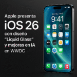 Diseño Liquid Glass en iOS 26 con nueva pantalla de inicio