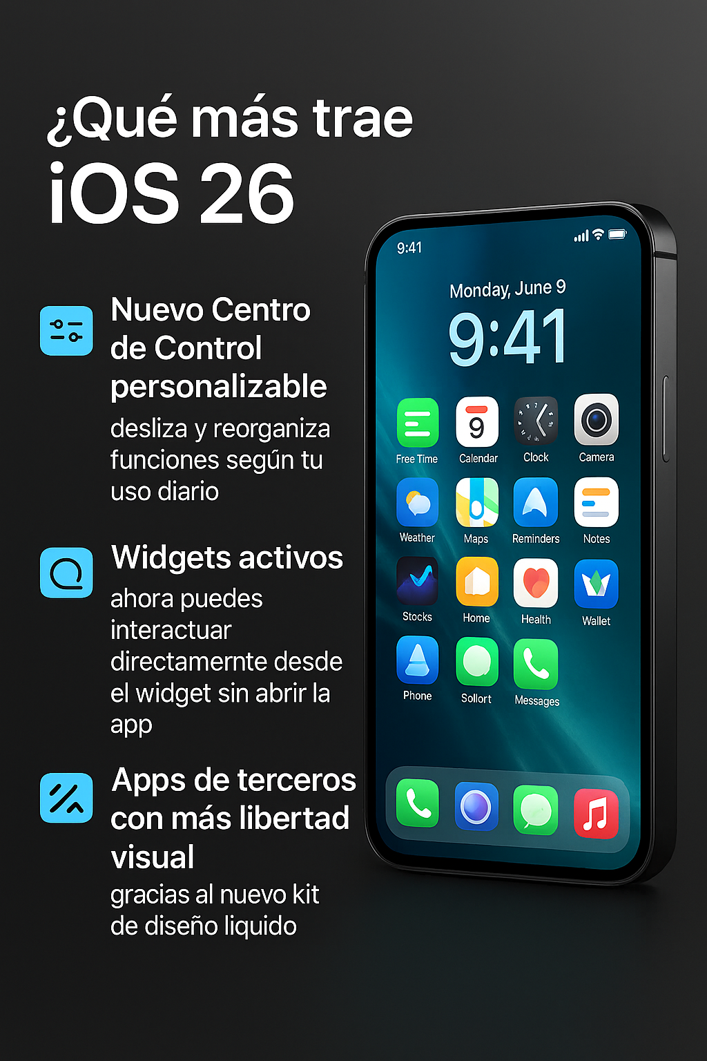 Mas funcionalidades y opciones con iOS 26